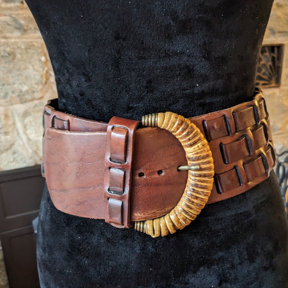 Brown Leather Waist Belt Infinity